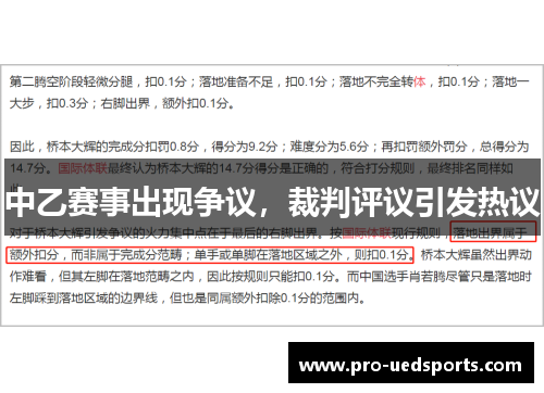 中乙赛事出现争议，裁判评议引发热议